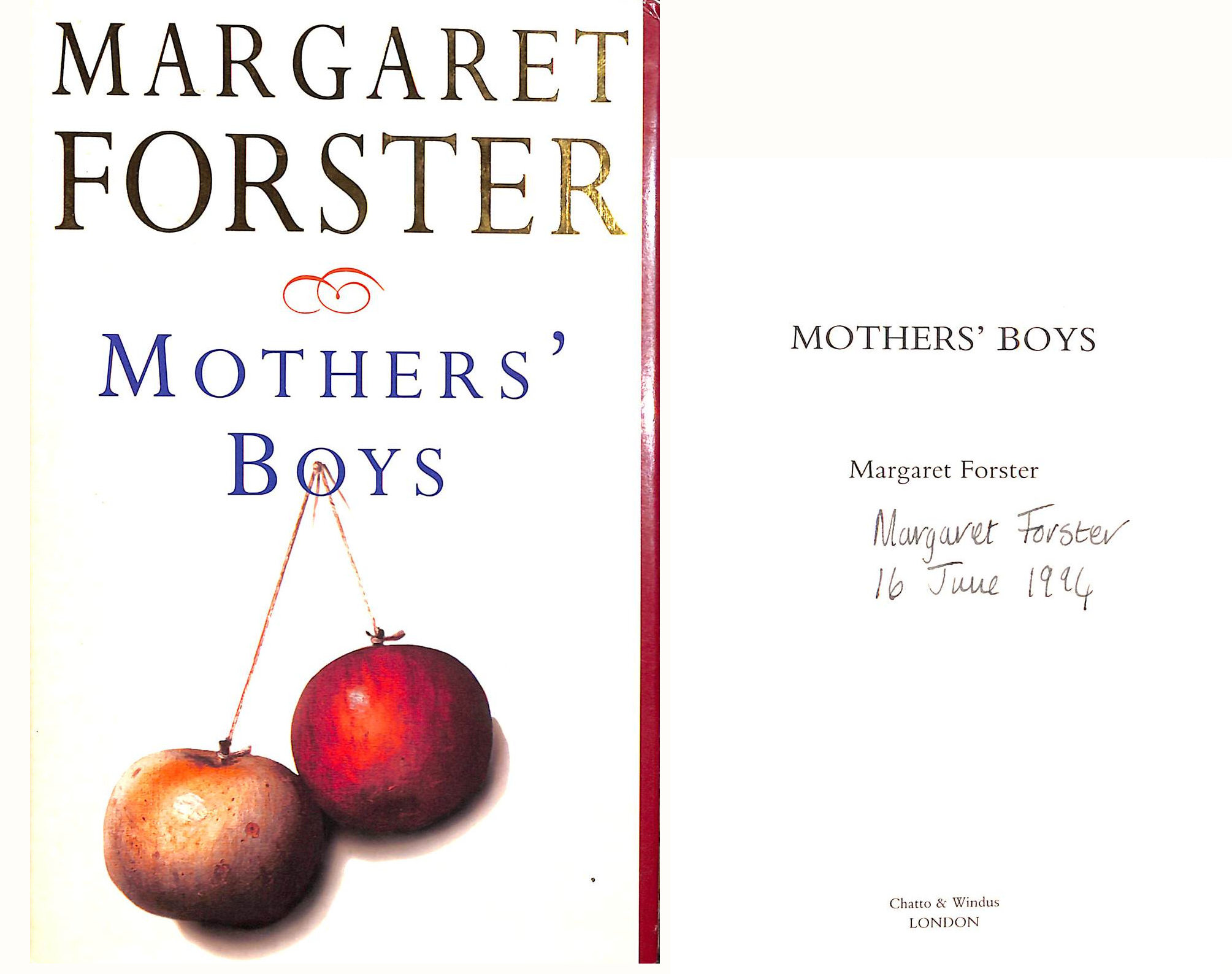 Mothers' Boys, Signed by the author