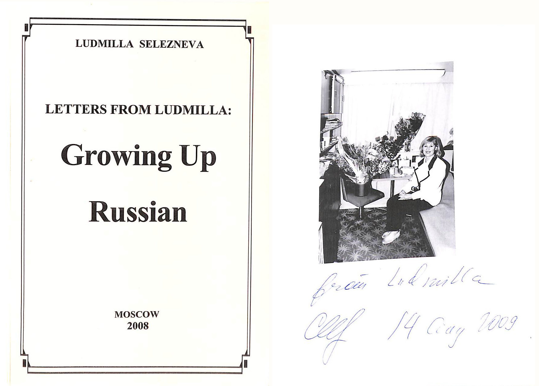 Letters From Ludmilla - Growing up Russian, Gift inscription by the author