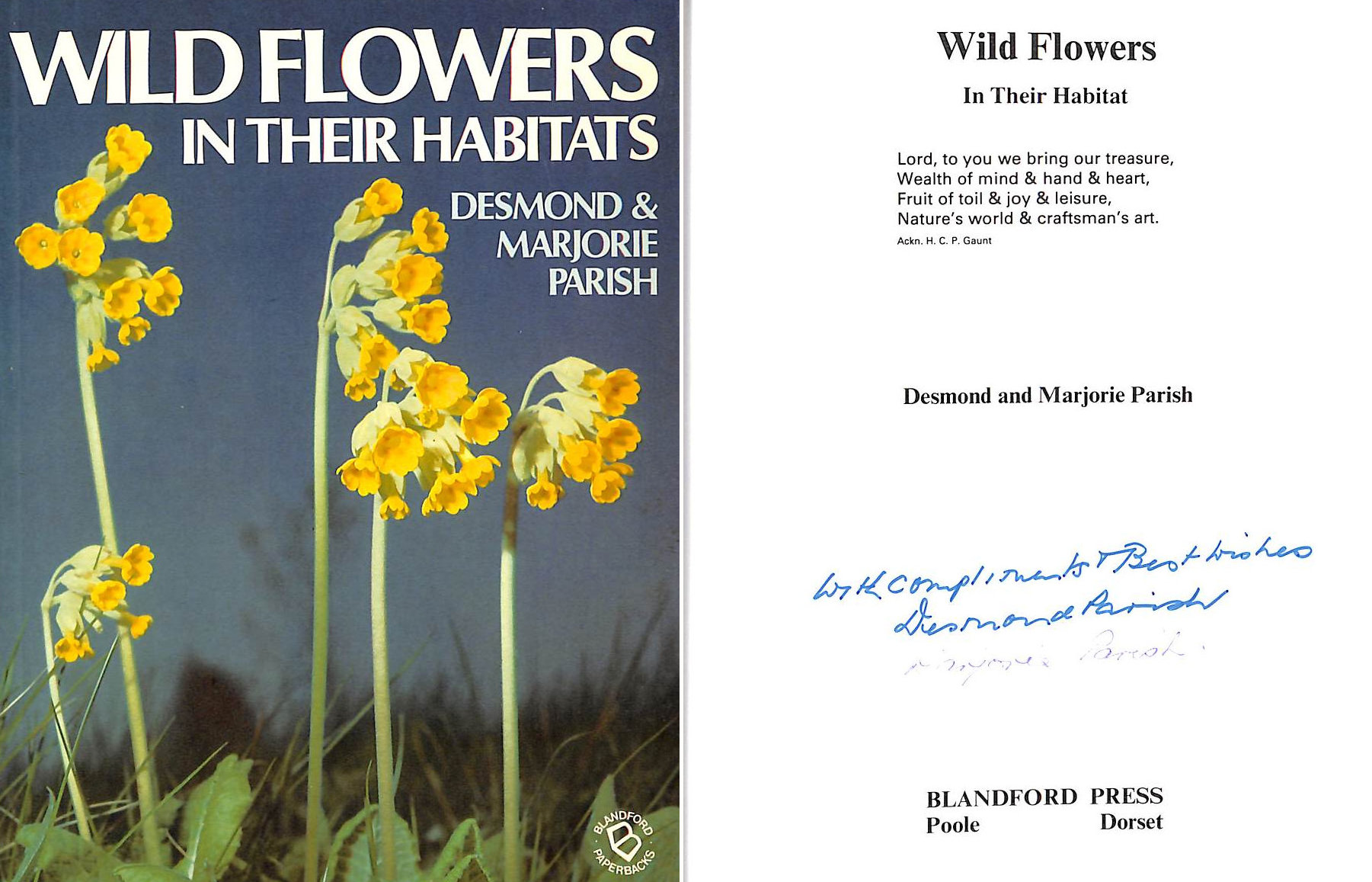 Wild Flowers and Their Habitats, Signed by the authors
