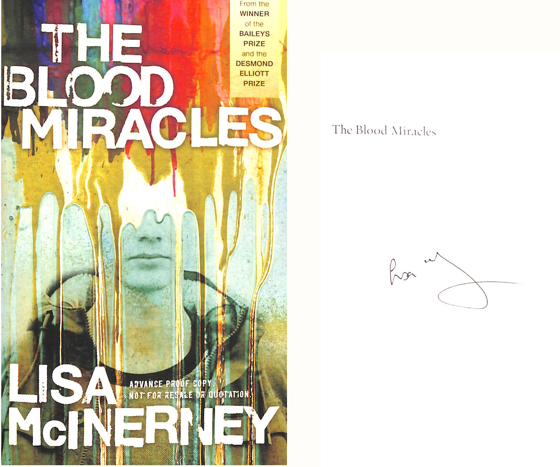 The Blood Miracle, Signed by the author