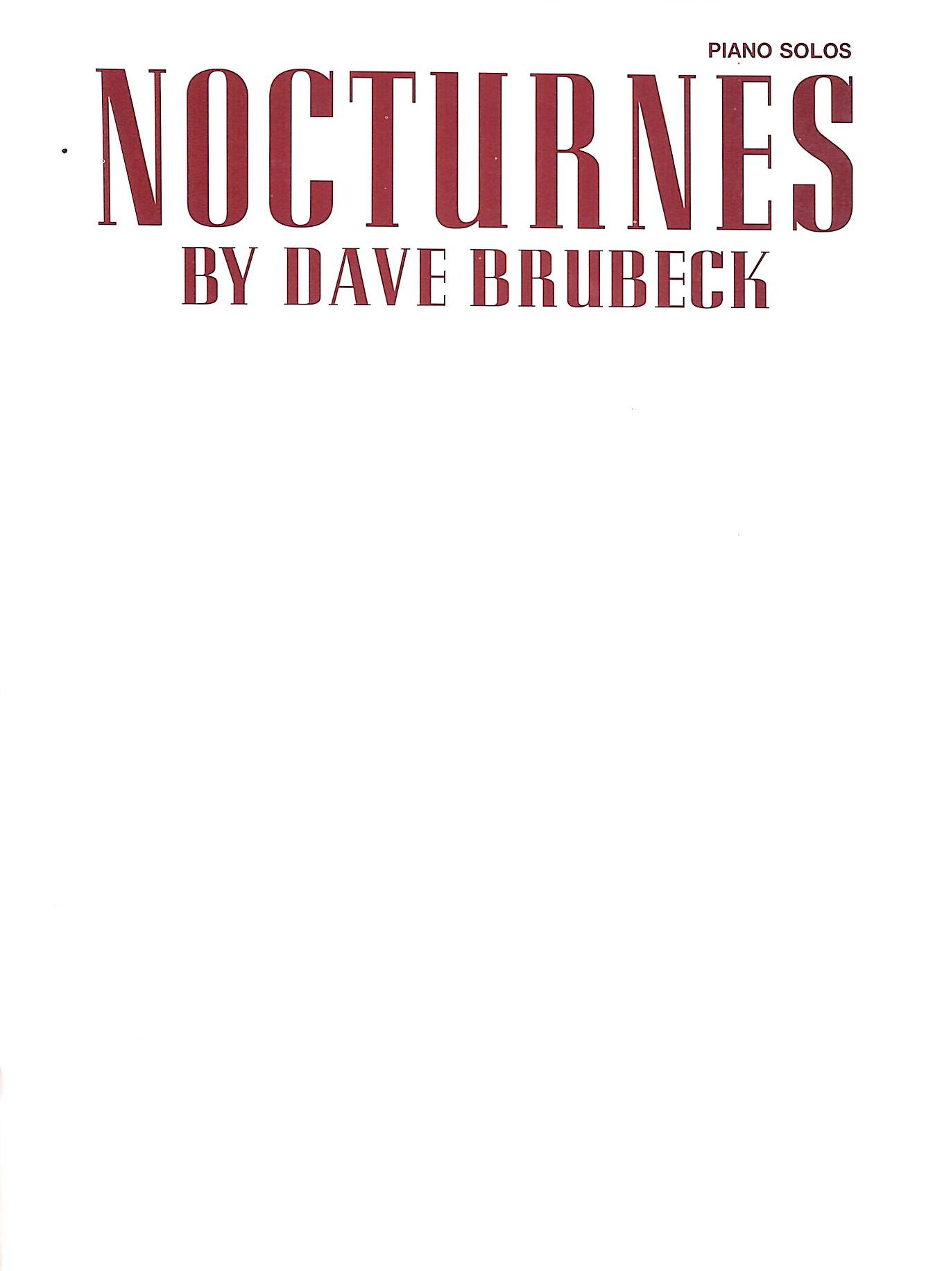 Dave Brubeck: Nocturnes. Piano solos.