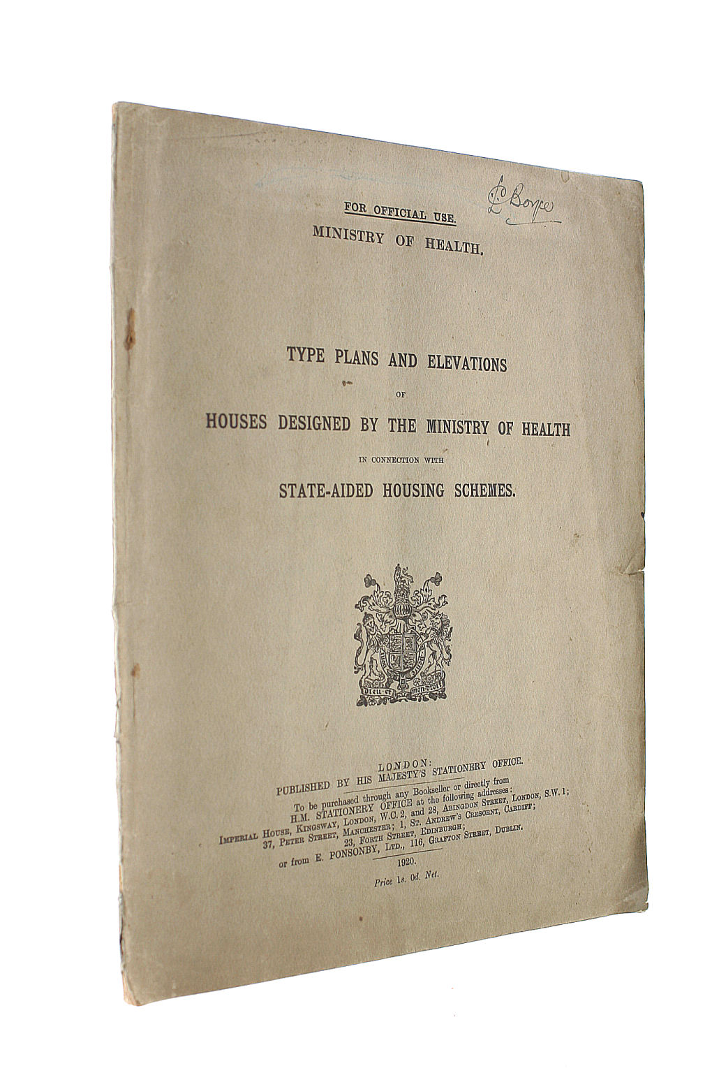 Type Plans and Elevations of Houses Designed by the Ministry of Health in Connection With State-Aided Housing Schemes