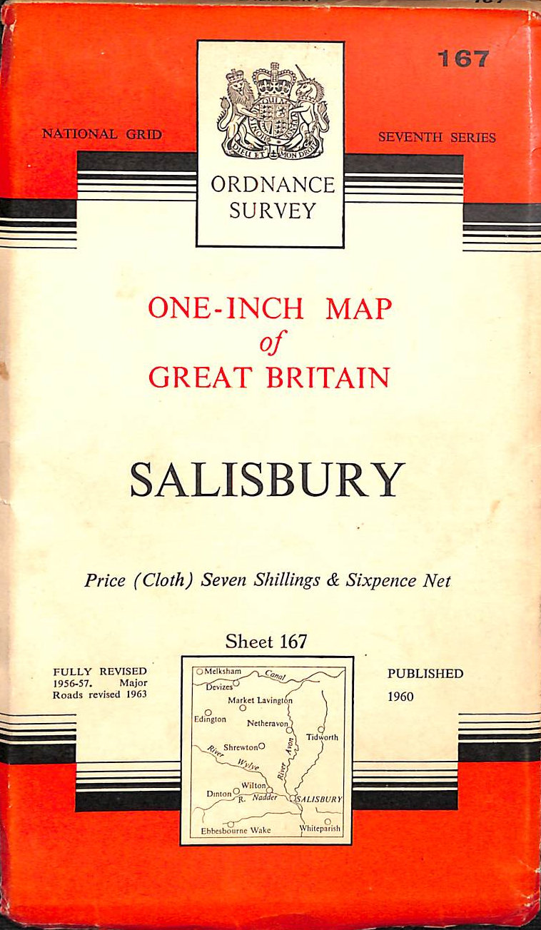 Ordnance Survey Seventh Series One-Inch Map Sheet 167 Salisbury (on cloth)