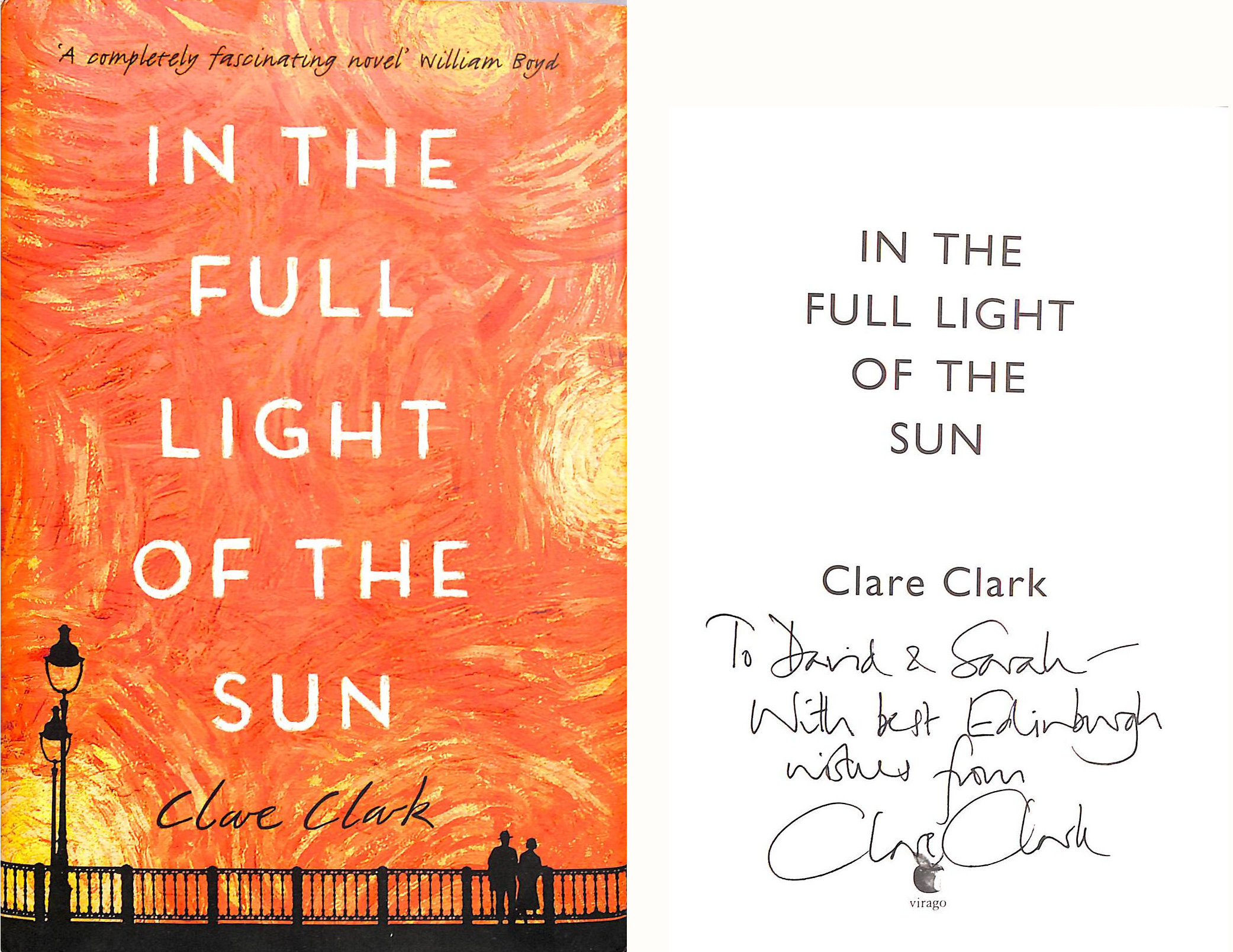In the Full Light of the Sun, Gift inscription by the author