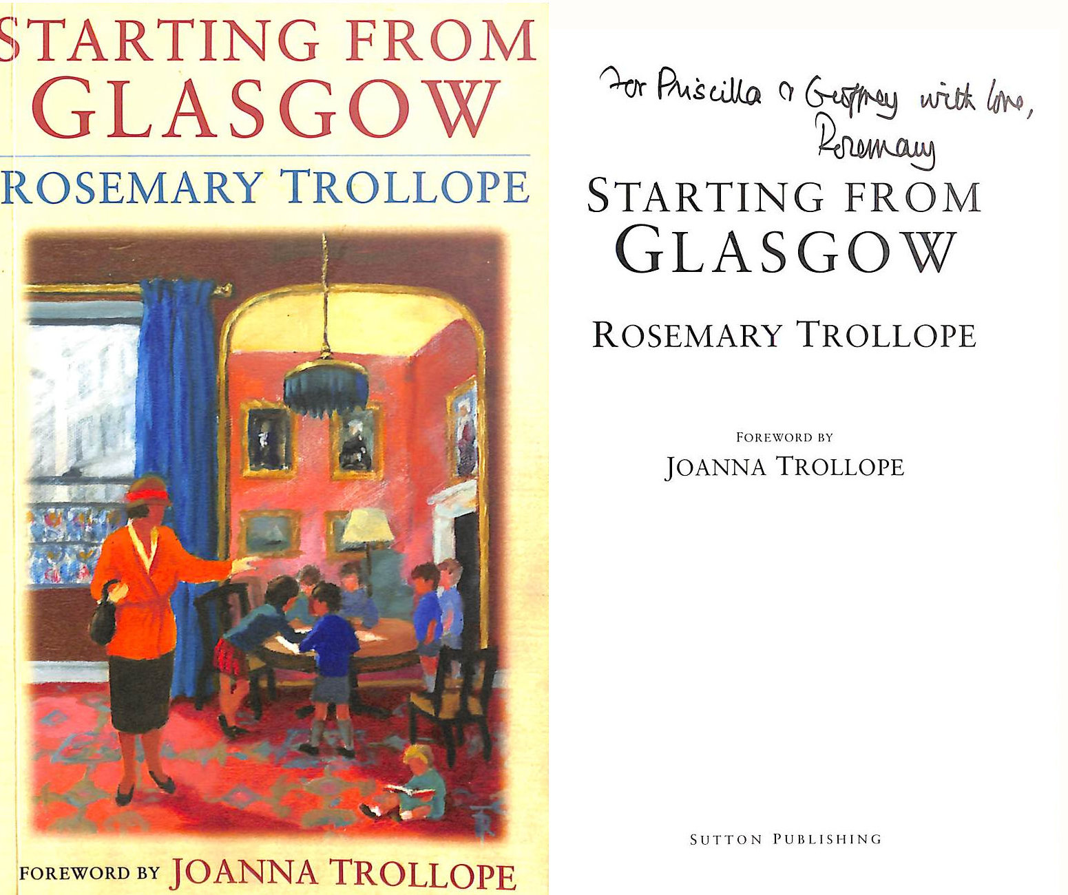 Starting from Glasgow, Gift inscription by the author