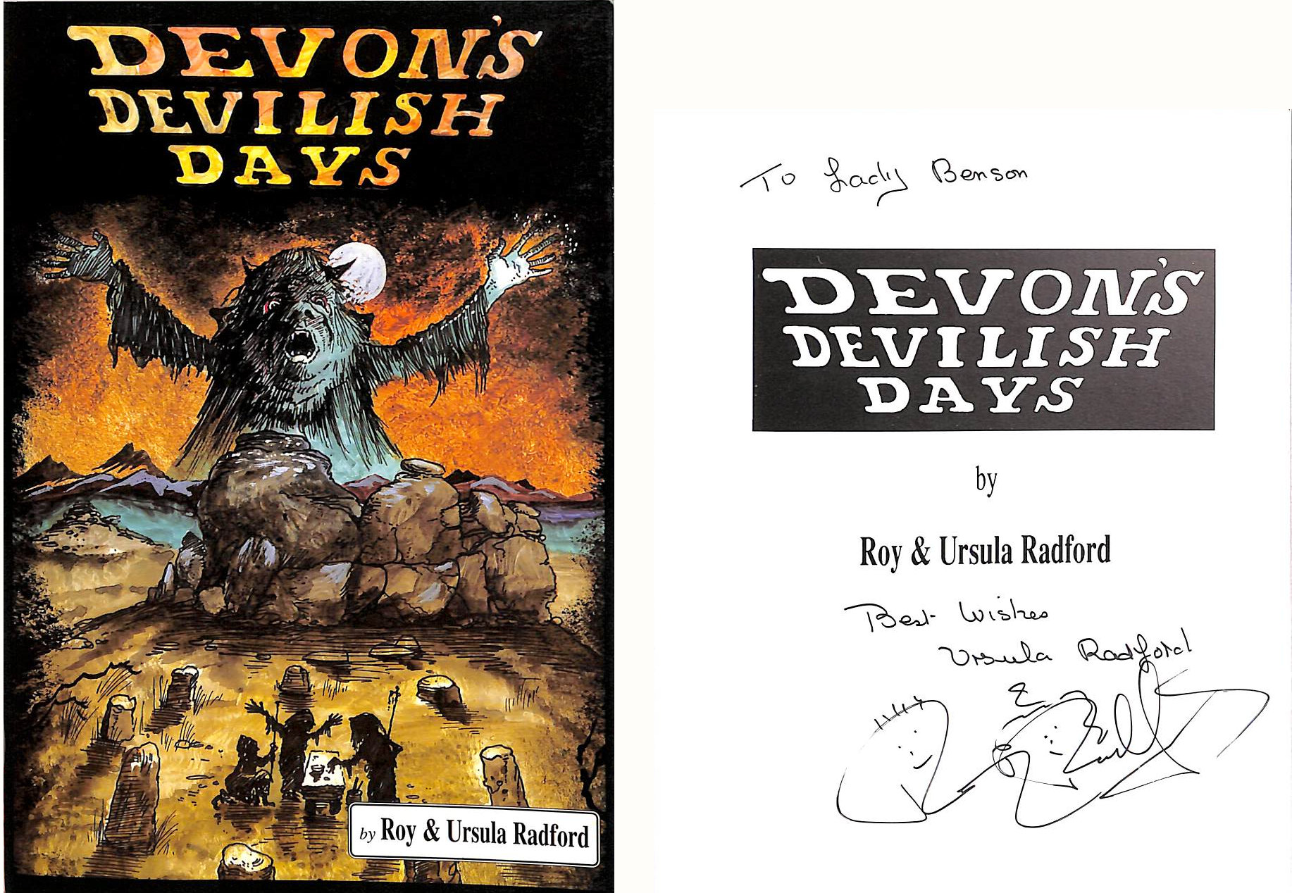 Devon's Devilish Days, Gift inscription by the author