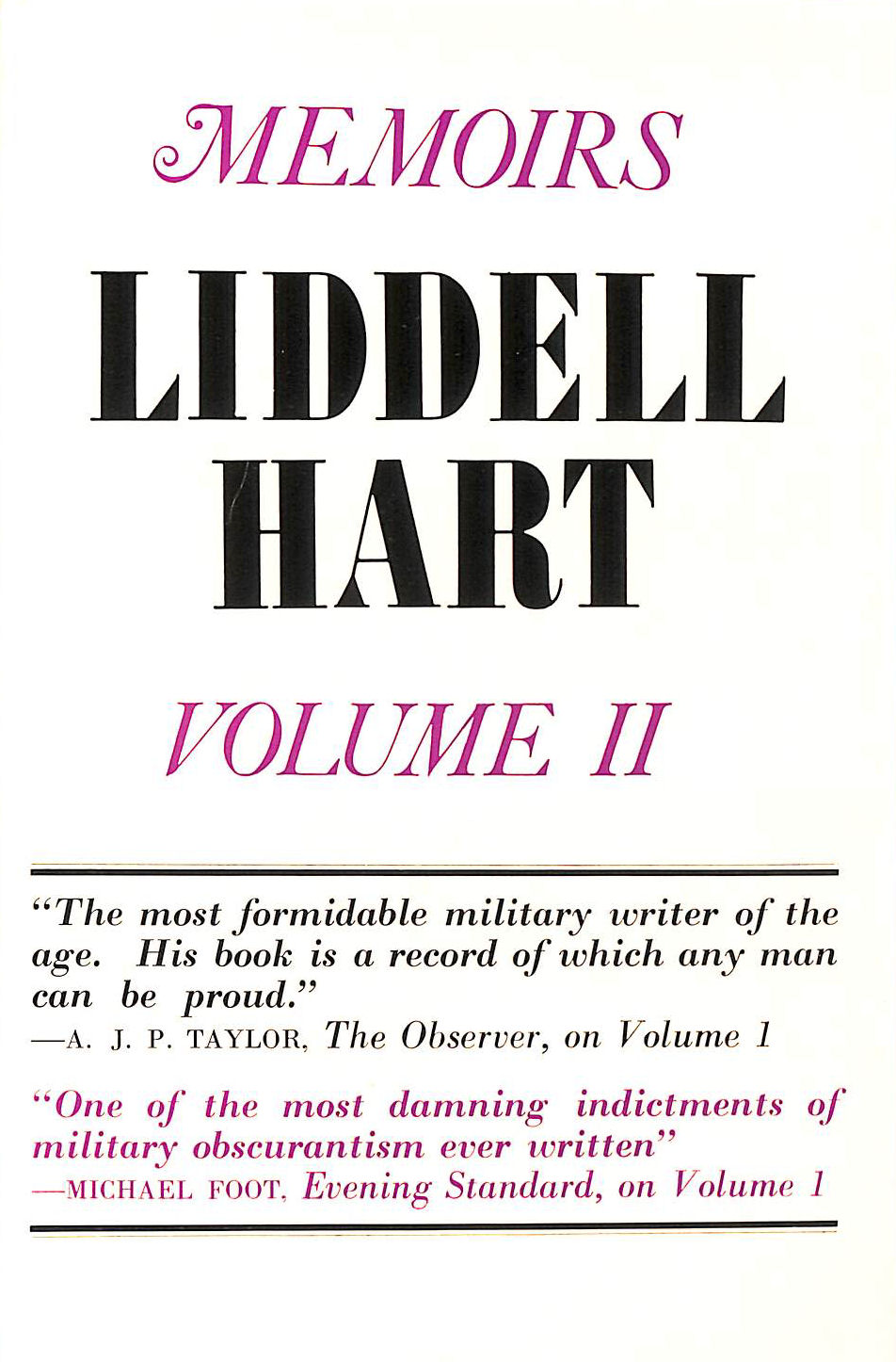 The Memoirs of Captain Liddell Hart Volume II