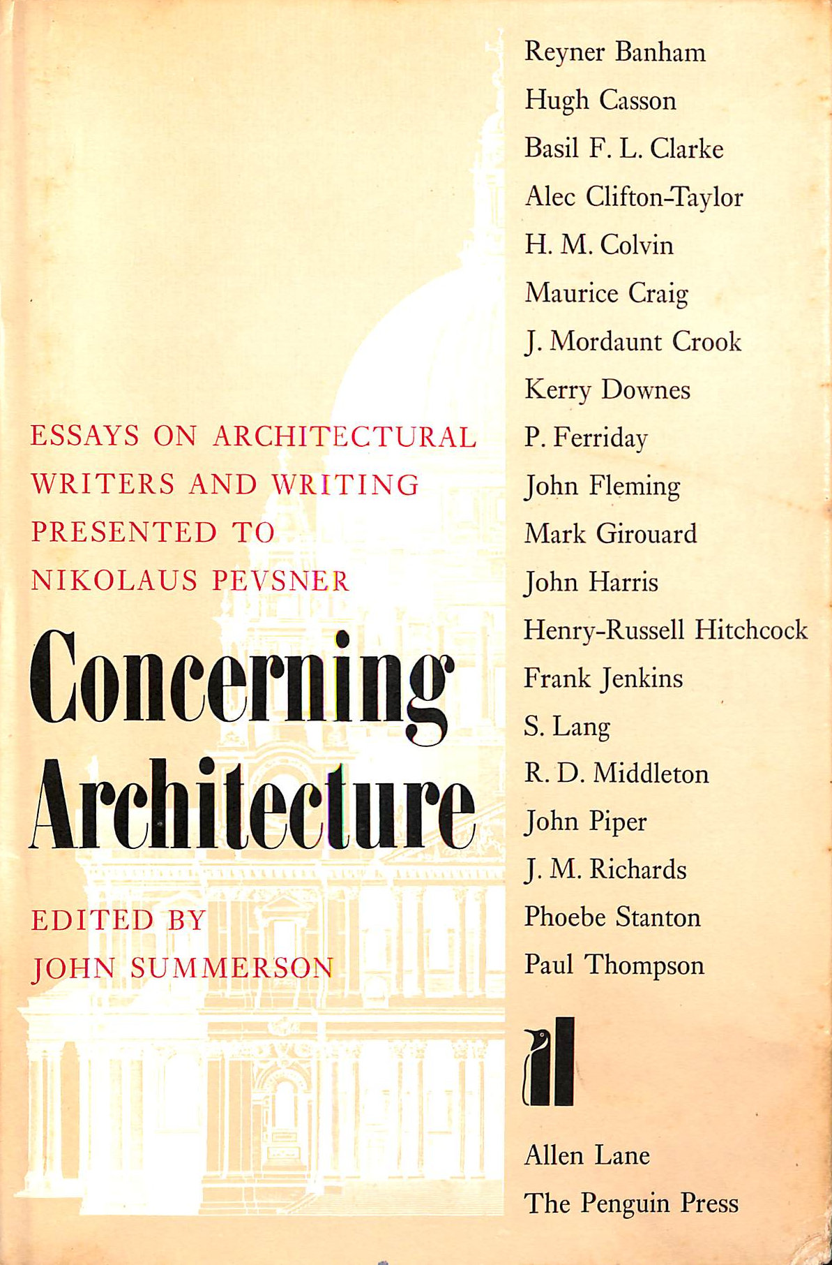 Concerning Architecture: Essays on Architectural Writers and Writing