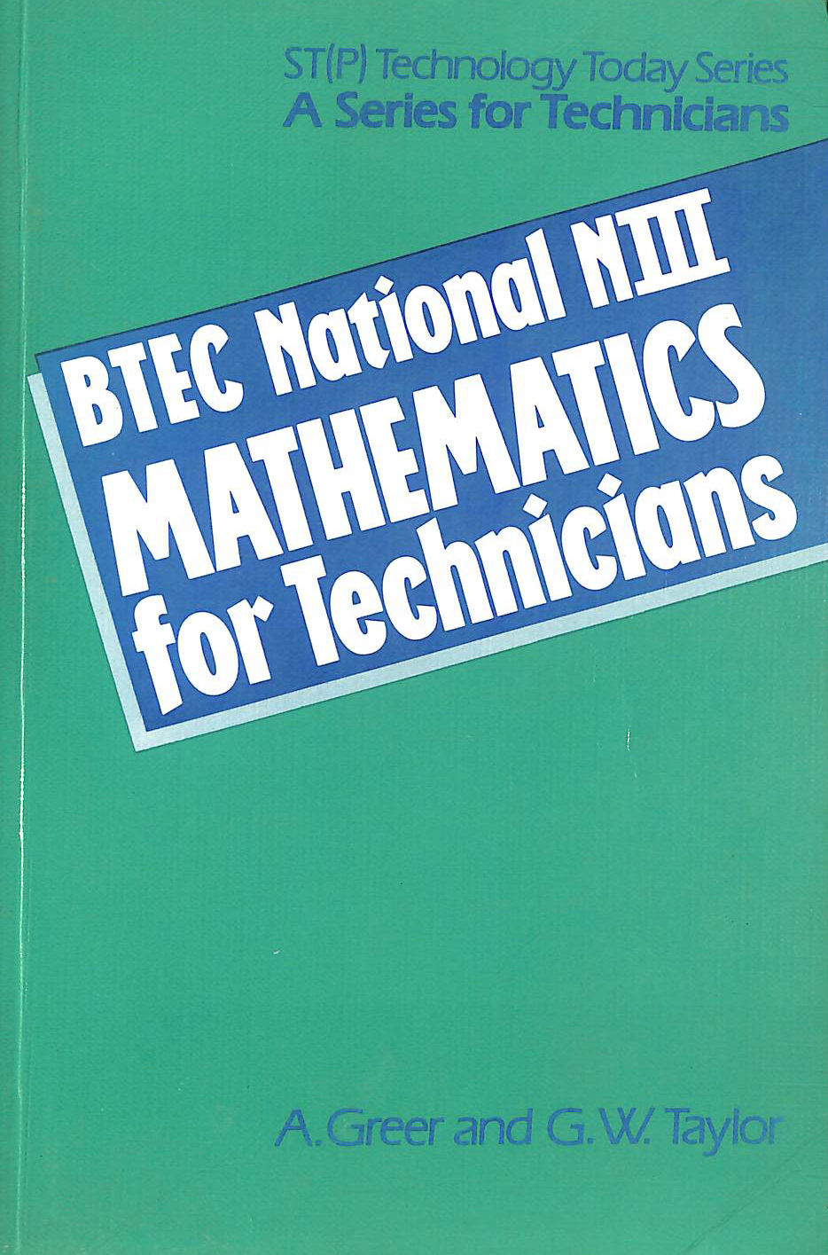 BTEC National NIII Mathematics for Technicians