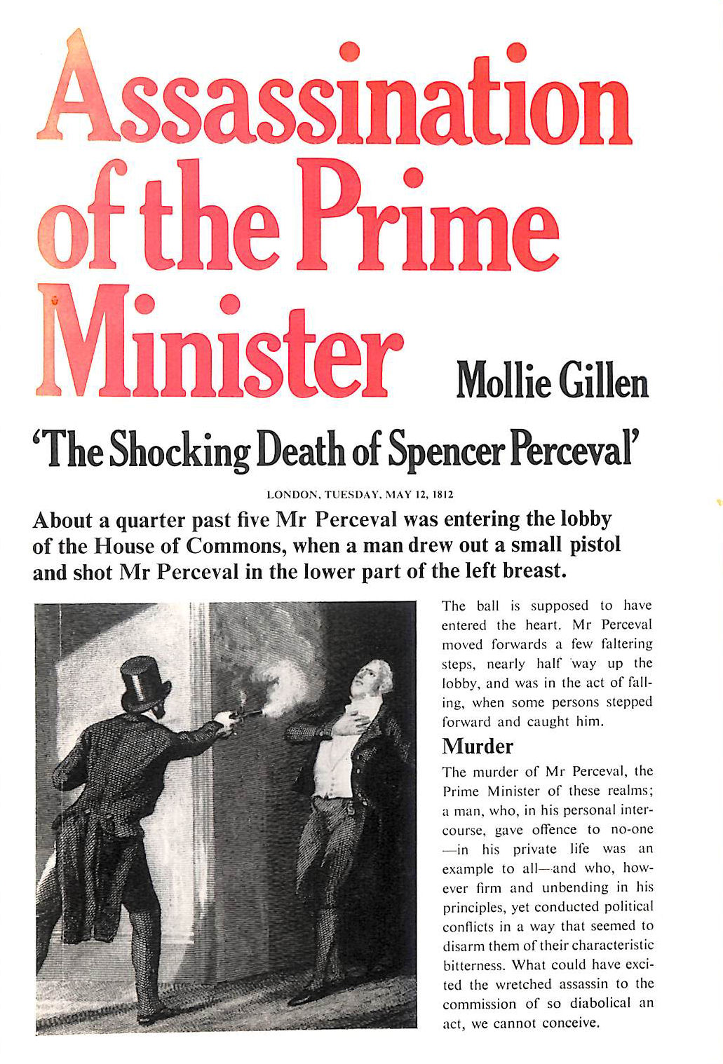 Assassination of the Prime Minister: Shocking Death of Spencer Perceval