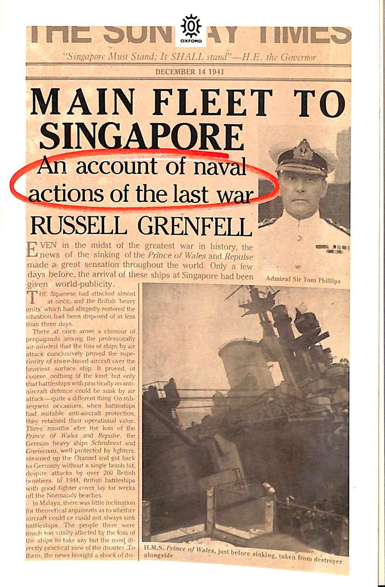 Main Fleet to Singapore