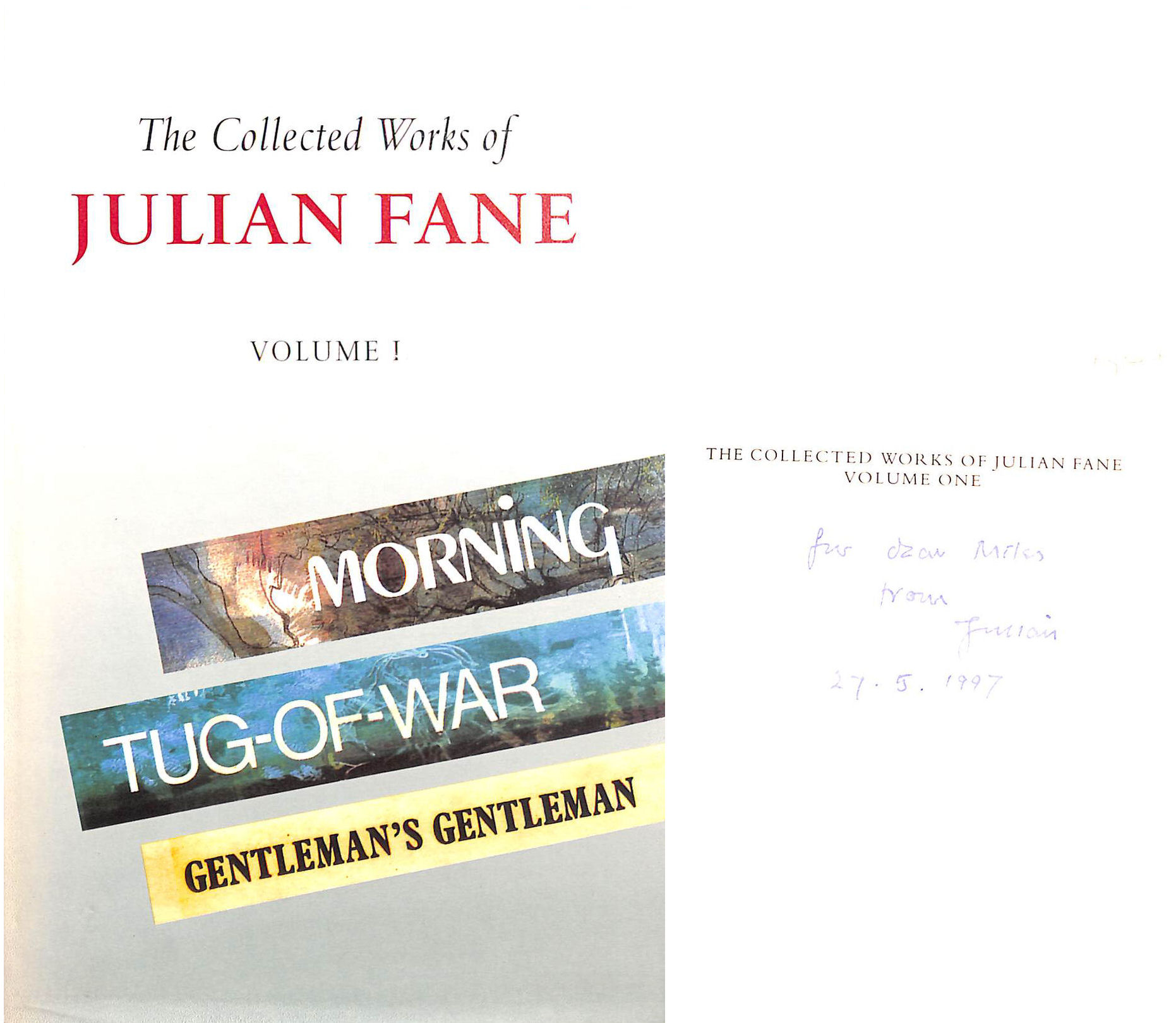 Morning, Tug of War, Gentleman's Gentleman, Signed by the author