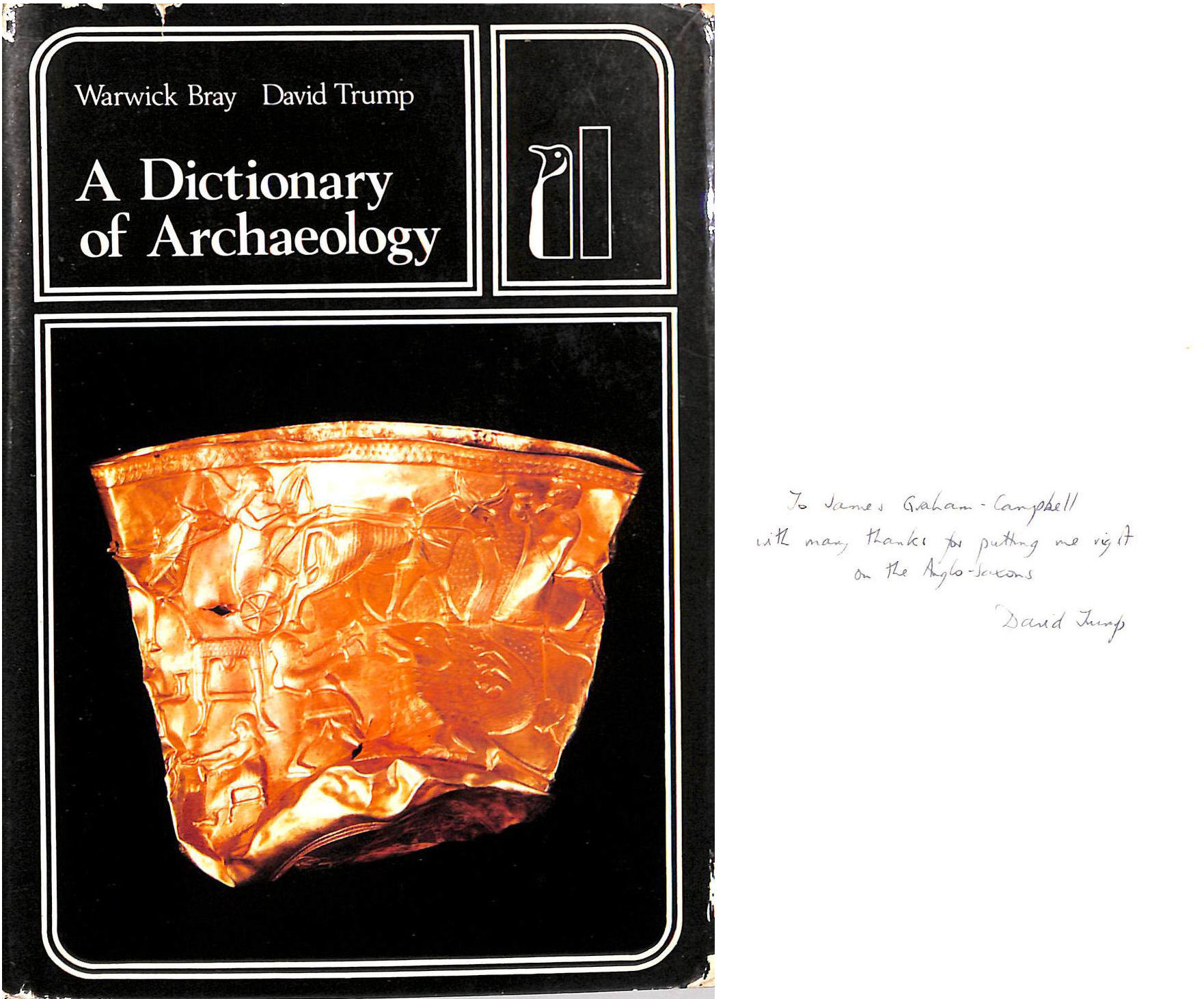 Dictionary of Archaeology, Gift inscription by the author