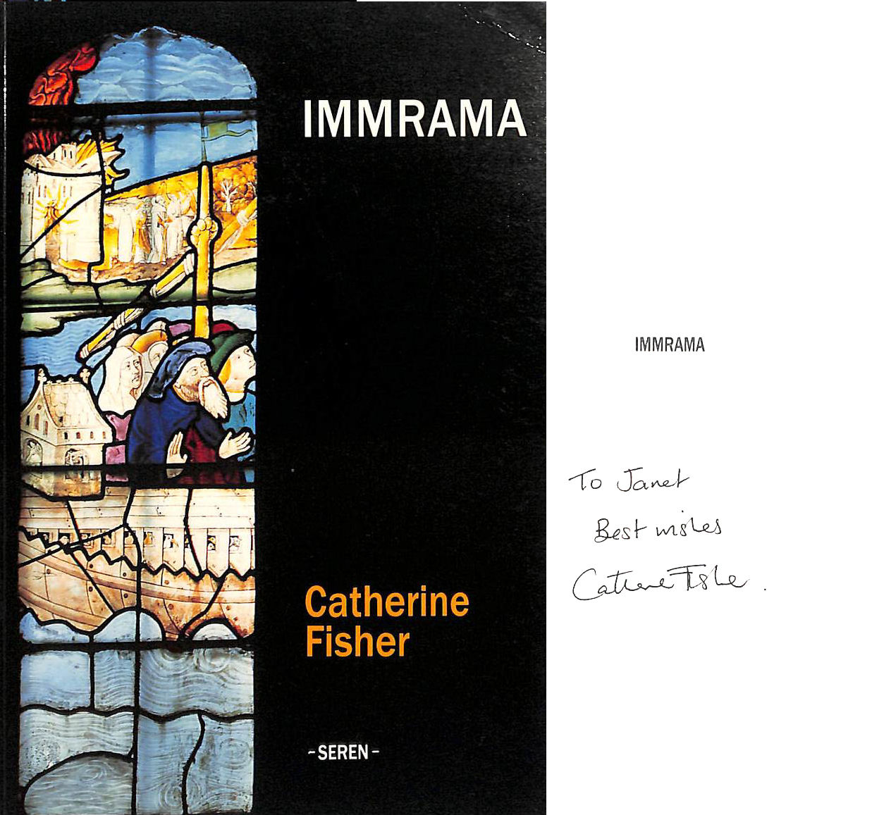 Immrama. Gift inscription by the author.