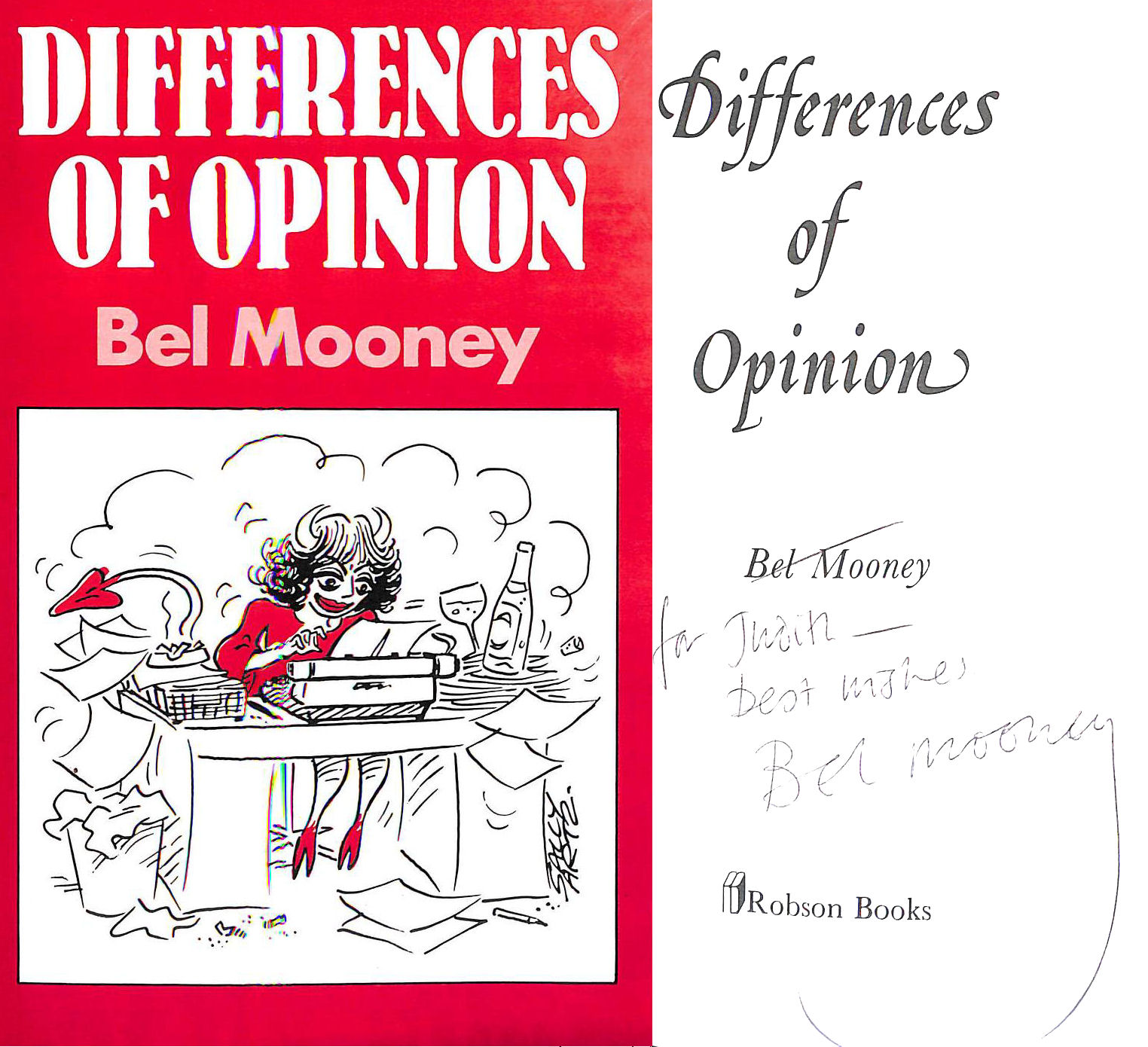 Differences of Opinion. Gift inscription by the author.