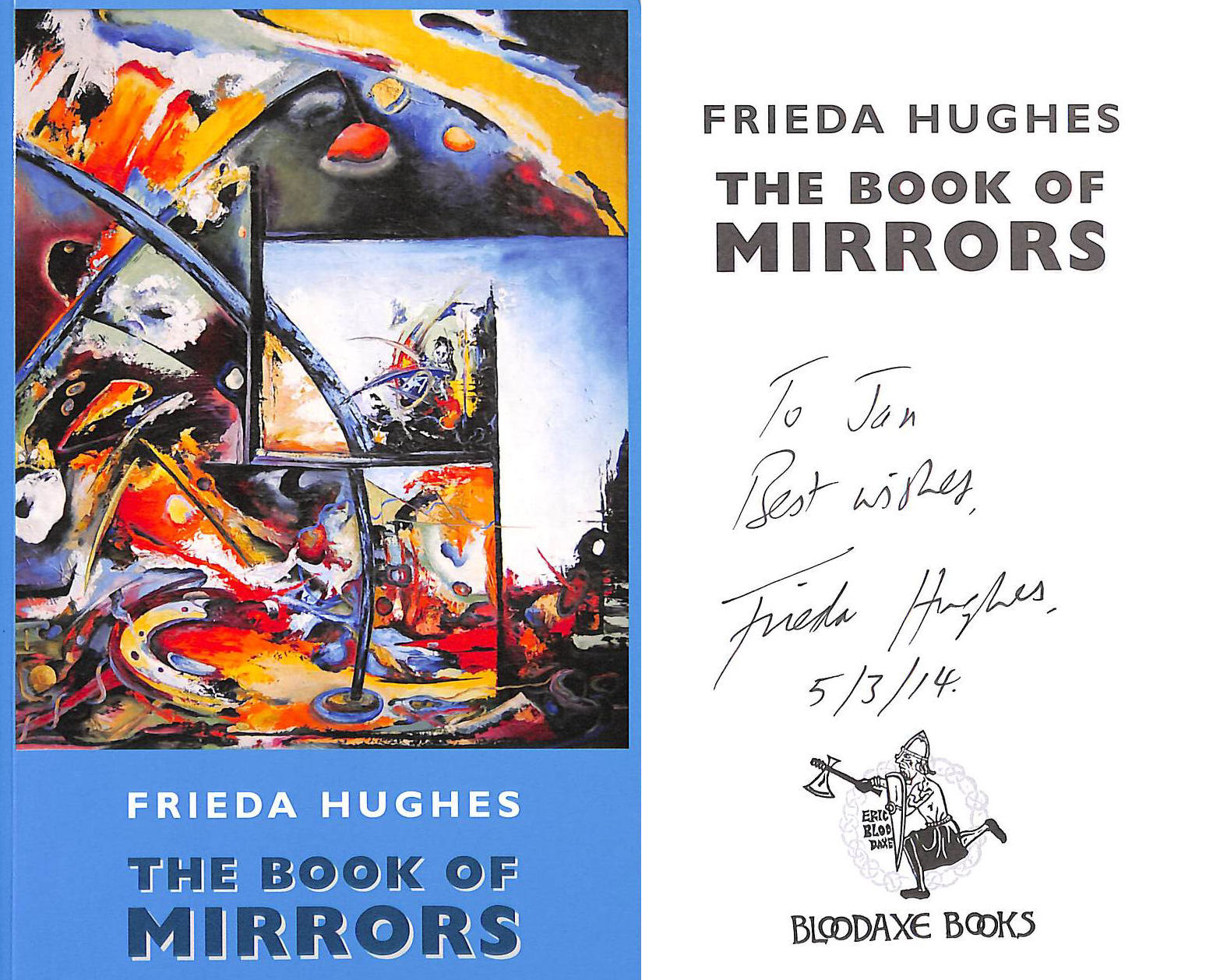 The Book of Mirrors. Gift inscription by the author.