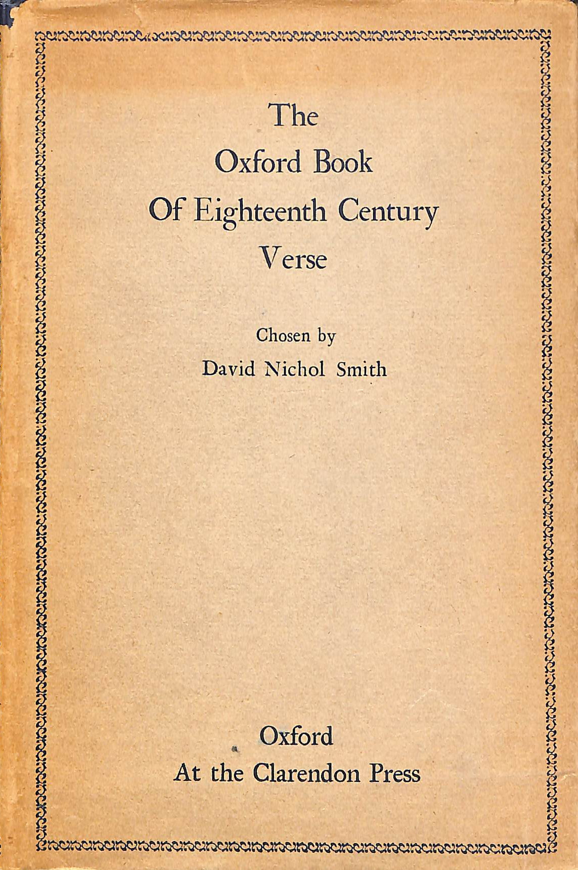 The Oxford Book of eighteenth century verse