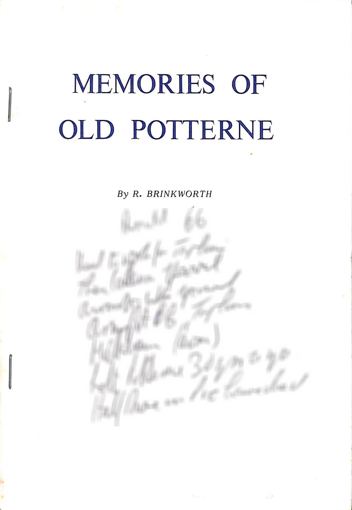 Memories of Old Potterne