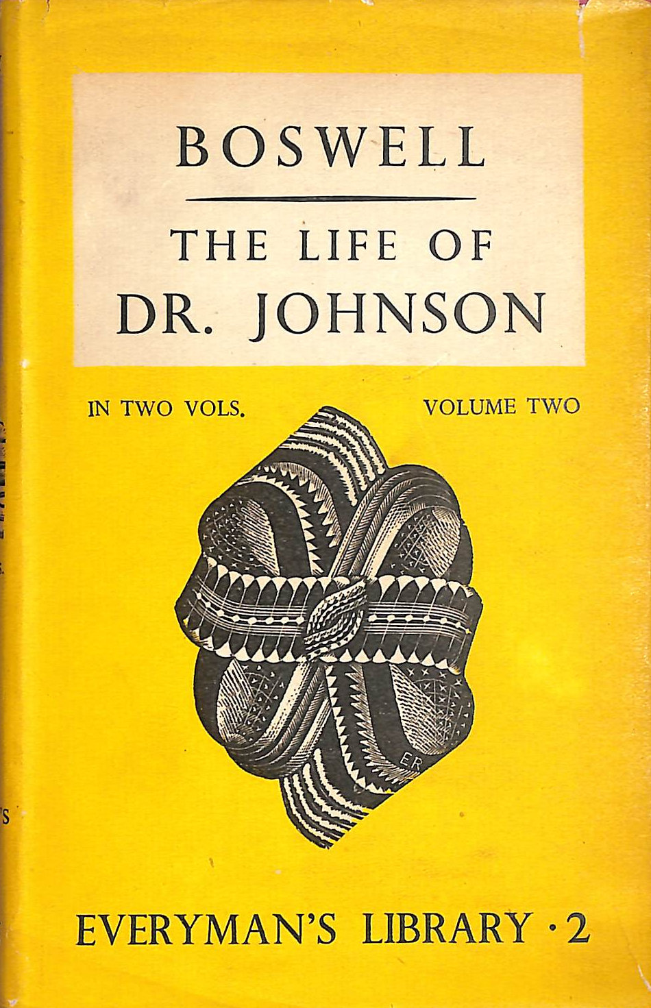 The Life of Samuel Johnson. Volume II. Everyman's Library No. 2