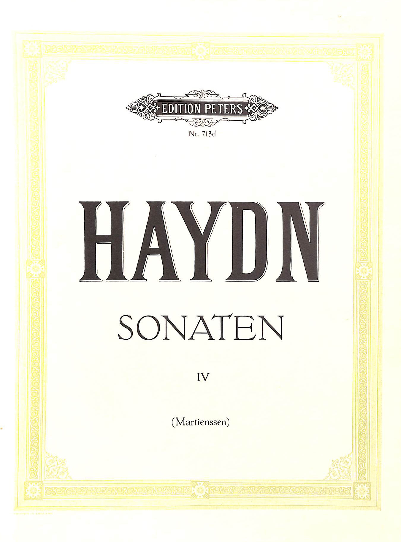 Franz Joseph Haydn-Sonaten fr Klavier zu zwei Handen Band iV