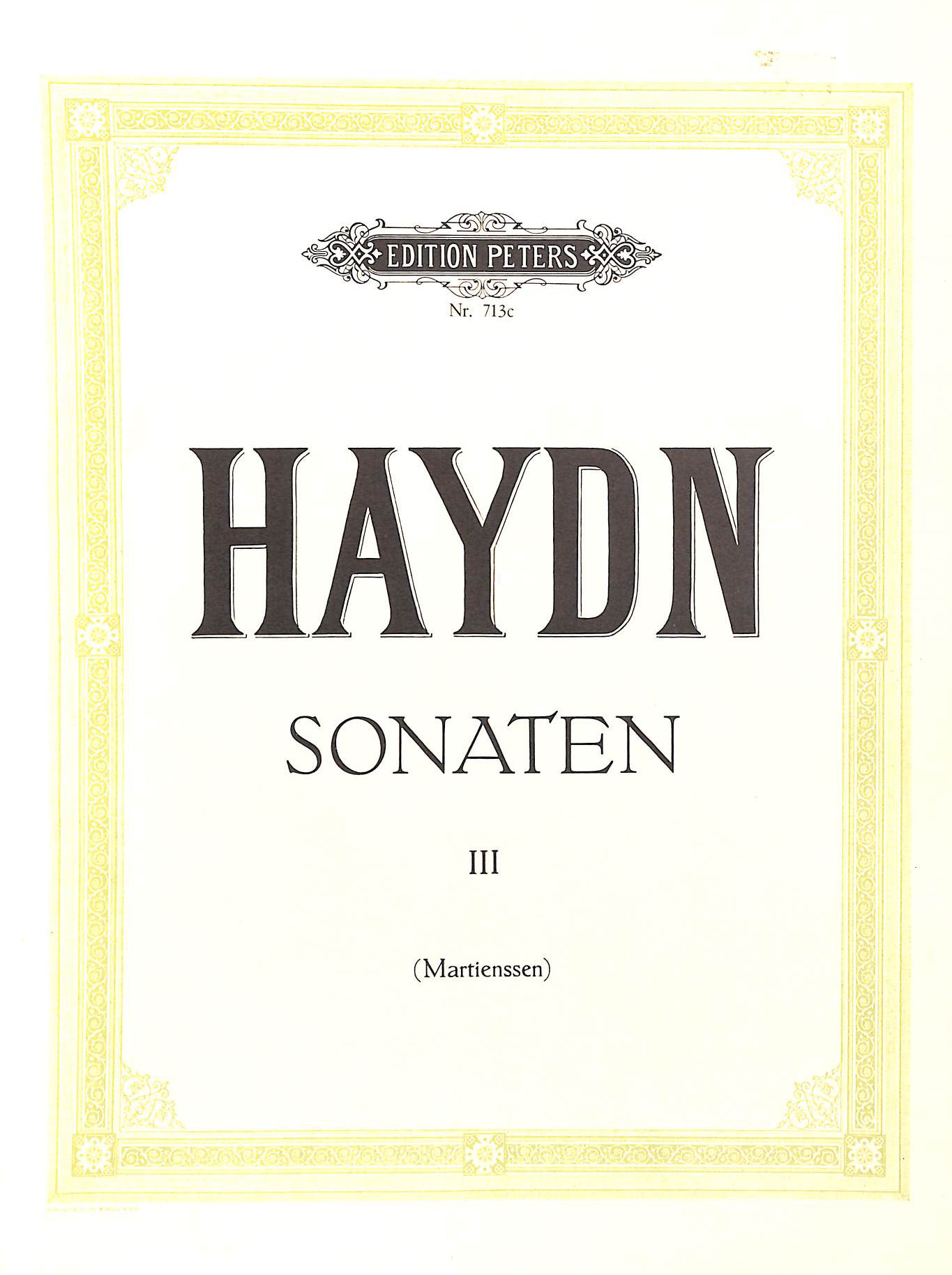 Sonaten fr Klavier zu zwei Hnden III ( Edition Peters, Nr. 713c).