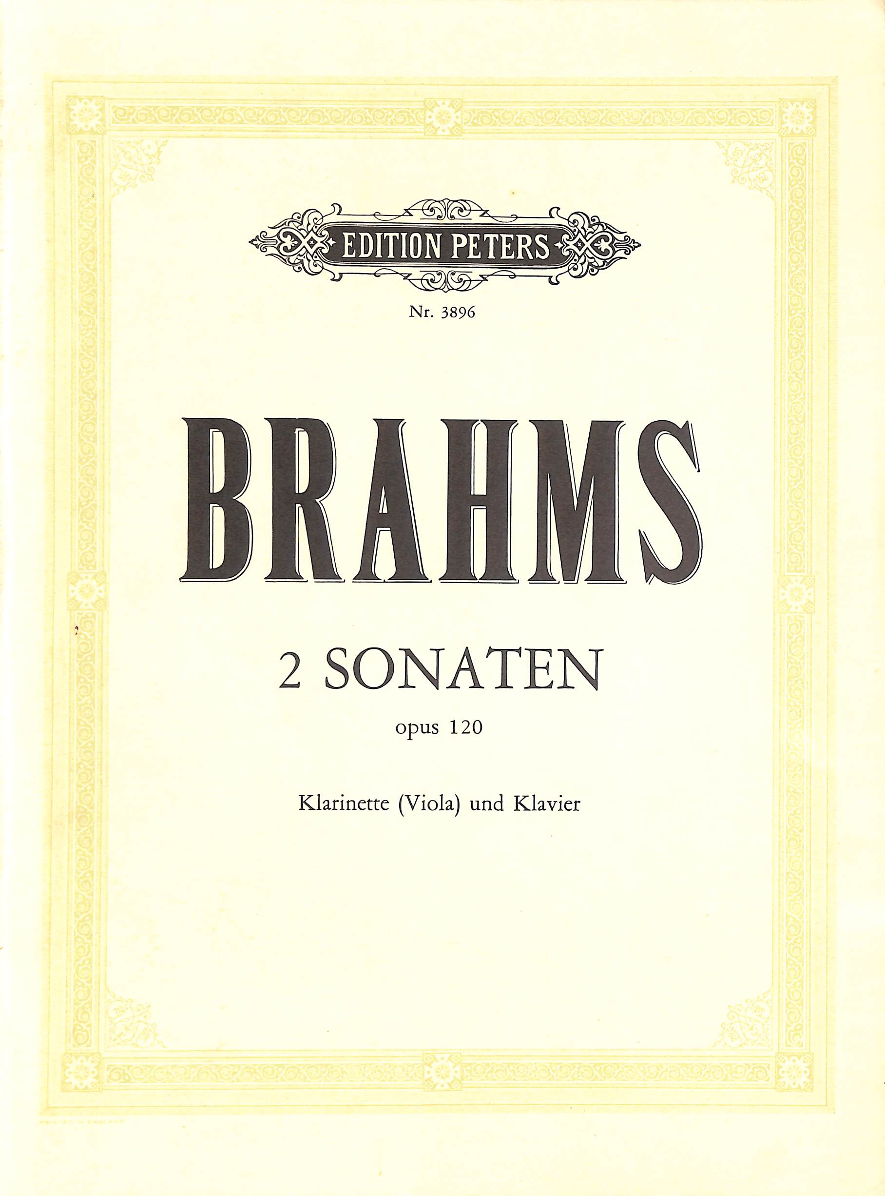 2 Sonatas for Clarinet and Piano Op. 120 (Edition Peters)