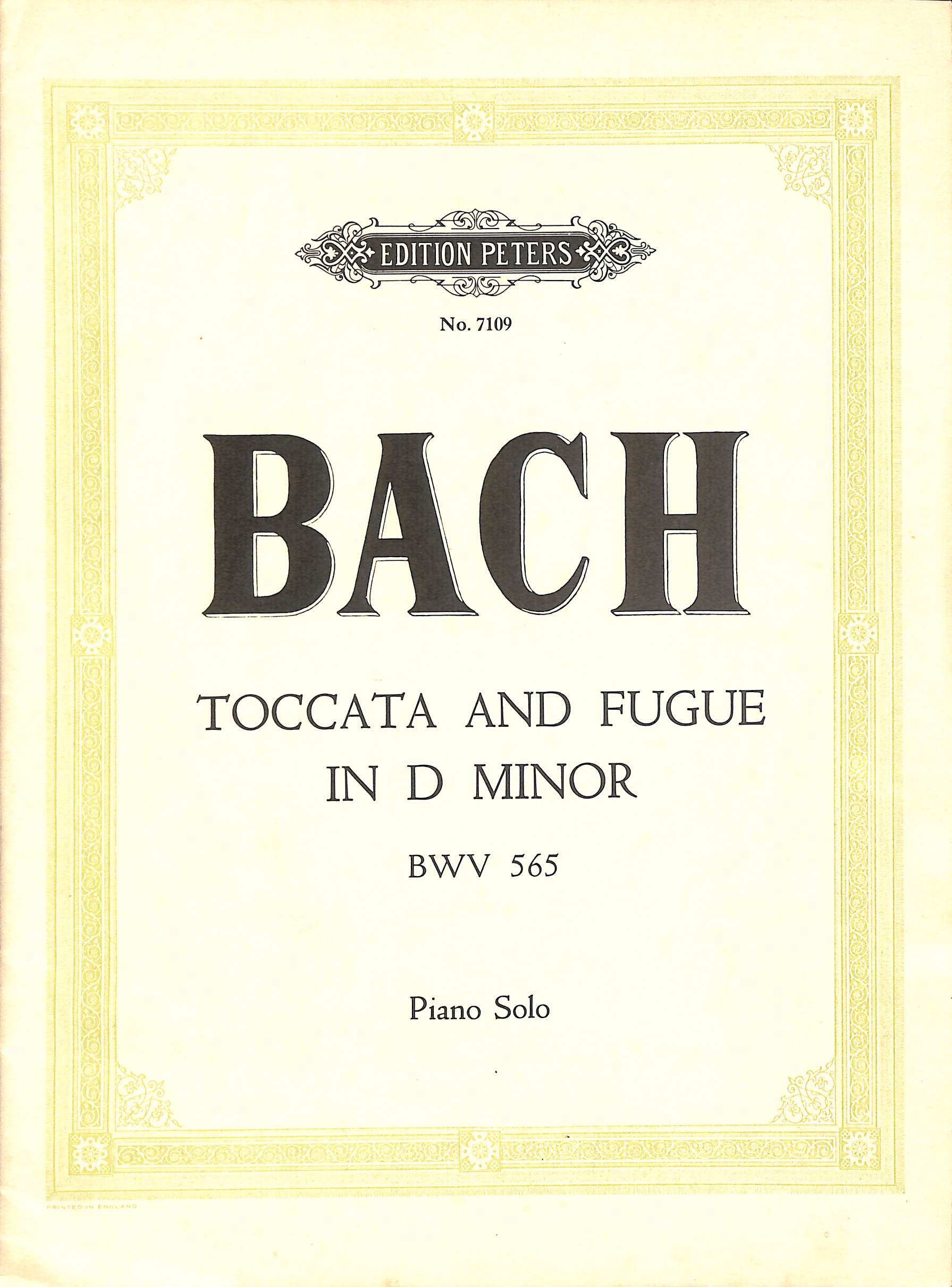 Bach: Toccata and Fugue in D Minor (Piano Solo) (EP7109) BMV 565