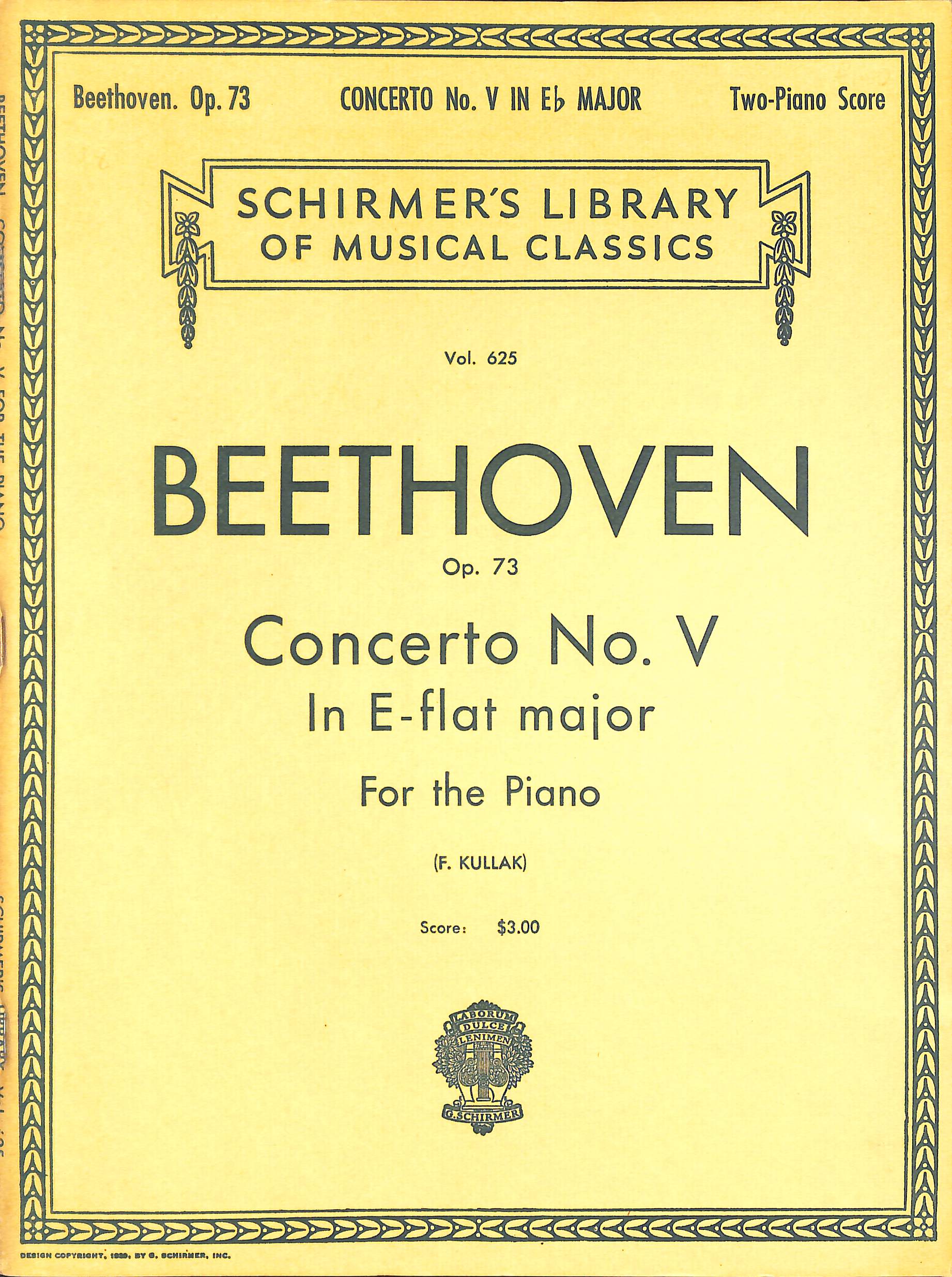 Concerto No. V In E Flat Major - For Piano - Op.73