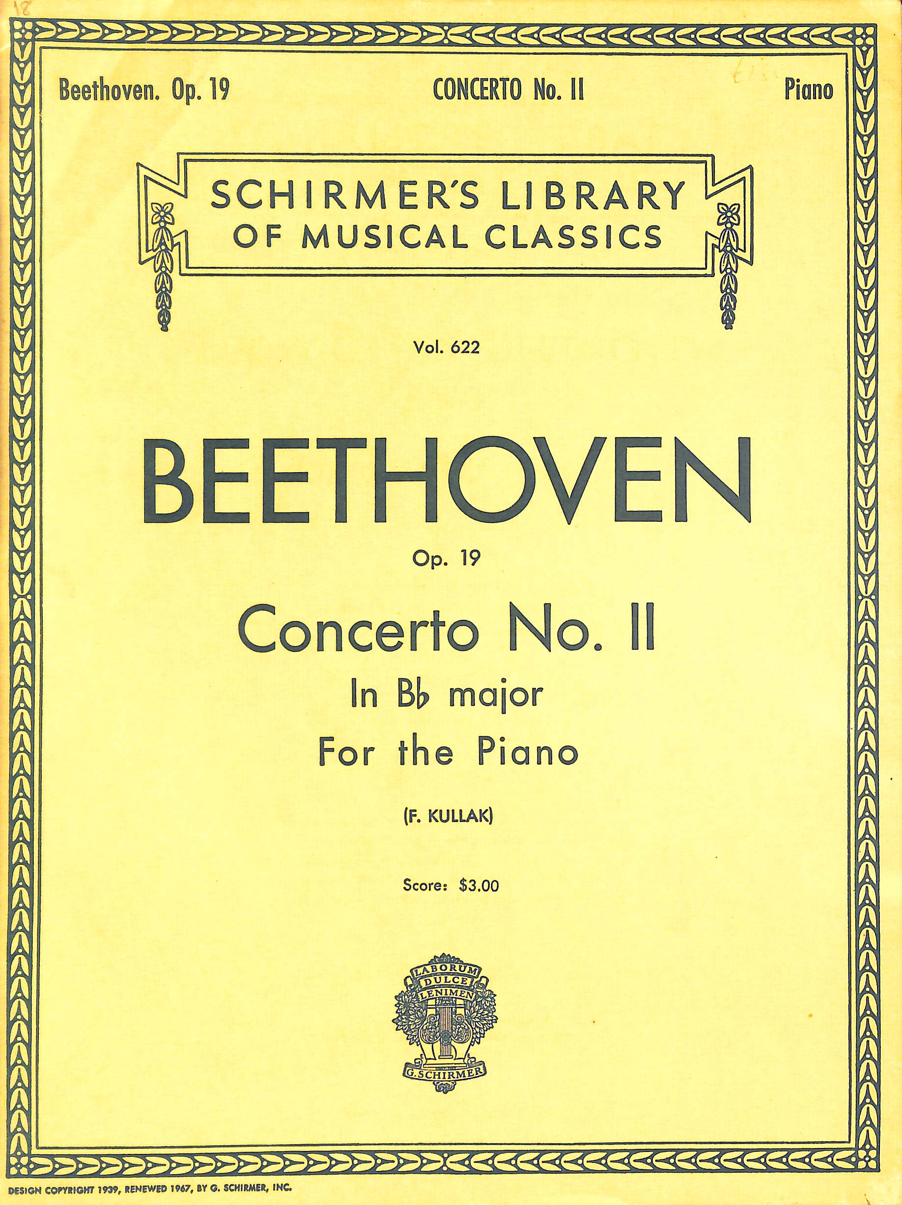 Concerto No. 2 in Bb, Op. 19: Schirmer Library of Classics Volume 622 Piano Duet