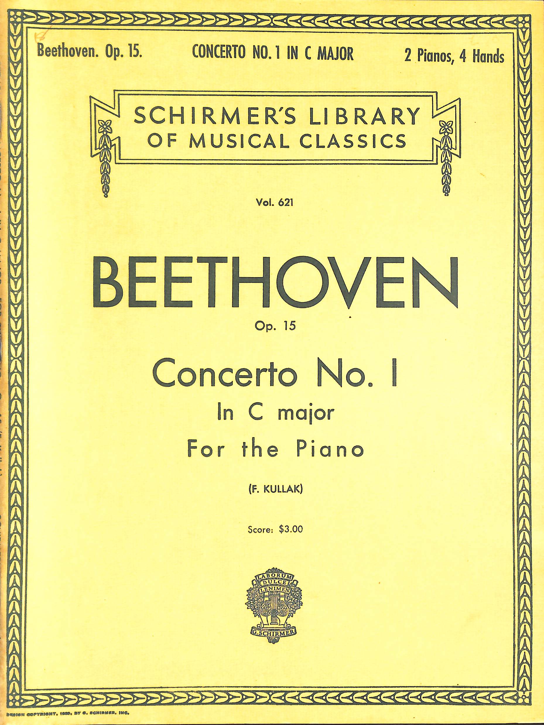 Concerto No. 1 in C, Op. 15: Schirmer Library of Classics Volume 621 Piano Duet
