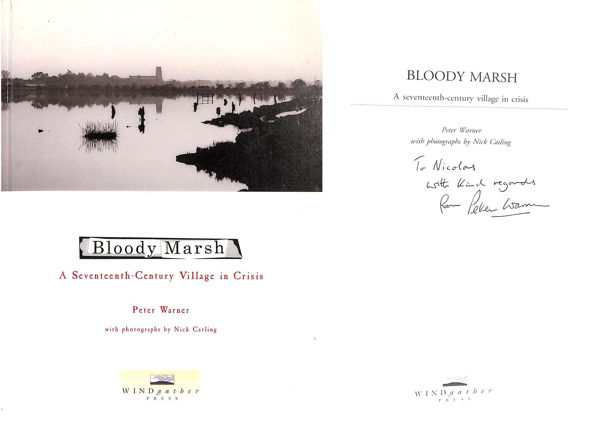 Bloody Marsh. A Seventeenth-Century Village in Crisis. Gift inscription