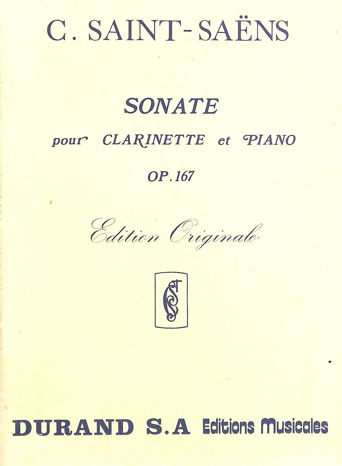 Clarinet Sonata op.167 - Clarinet and Piano - (HN 965)
